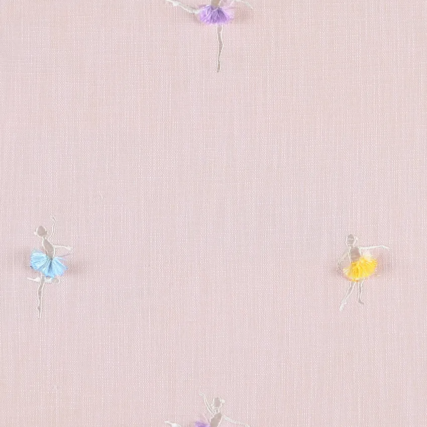 Birthday Cake Light Blue and Light Pink Novelty Embroidery Drapery and Upholstery Fabric by the Yard