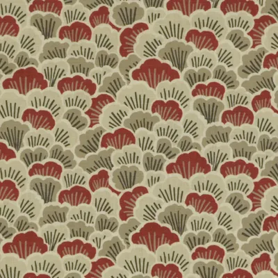 E6121 Vintage Red Drapery and Upholstery Fabric by the yard