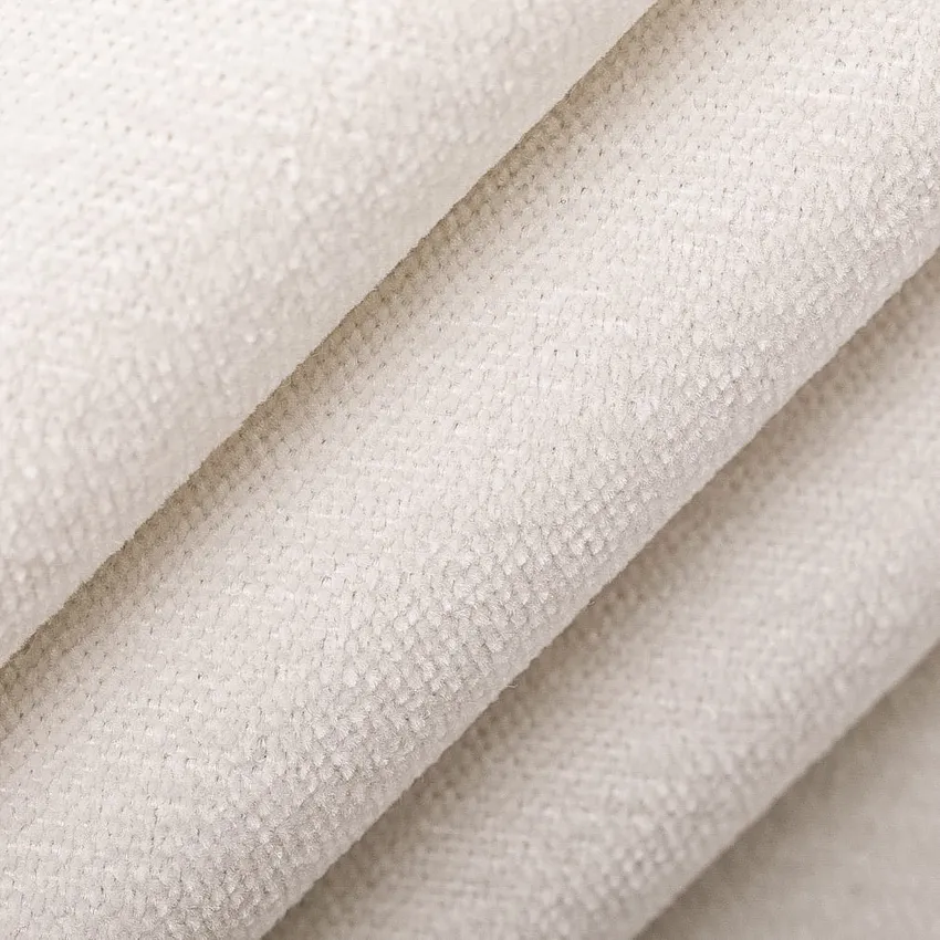 Ivory White & Ivory Plain & Solid Chenille Drapery and Upholstery Fabric by the Yard — Upholstery and Drapery Fabric