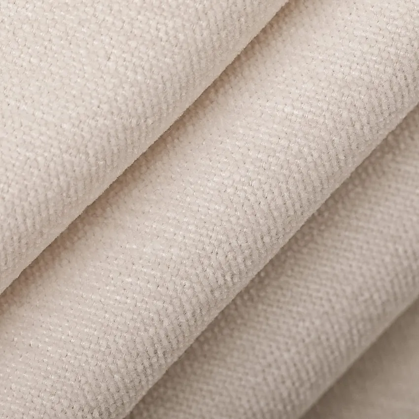 Pearl Beige & Taupe and White & Ivory Plain & Solid Chenille Drapery and Upholstery Fabric by the Yard — Upholstery and Drapery Fabric
