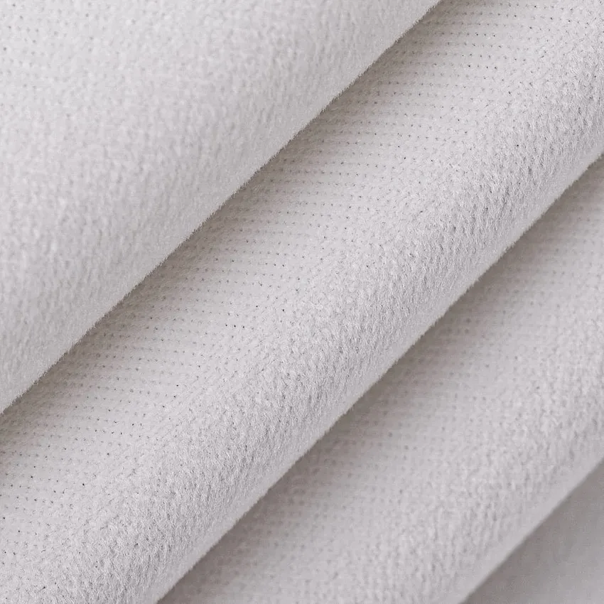 Frost White & Ivory Plain & Solid Velvet Drapery and Upholstery Fabric by the Yard — Upholstery and Drapery Fabric