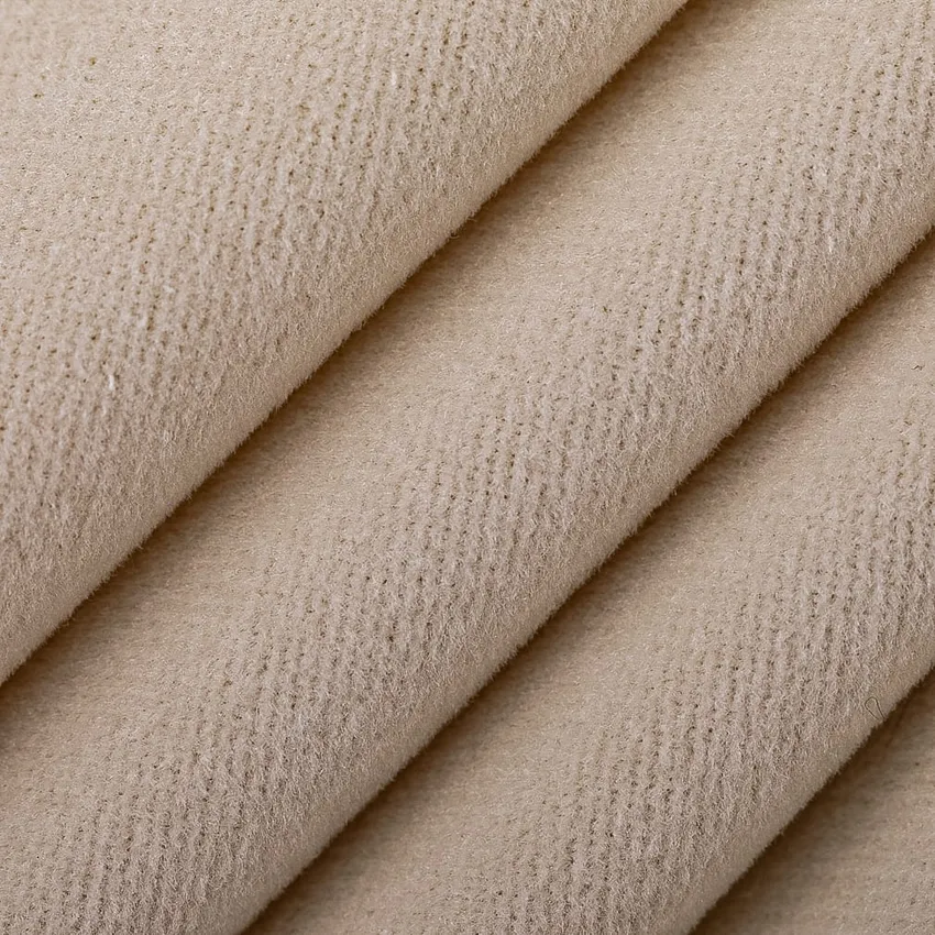 Ecru Beige & Taupe Plain & Solid Velvet Drapery and Upholstery Fabric by the Yard — Upholstery and Drapery Fabric