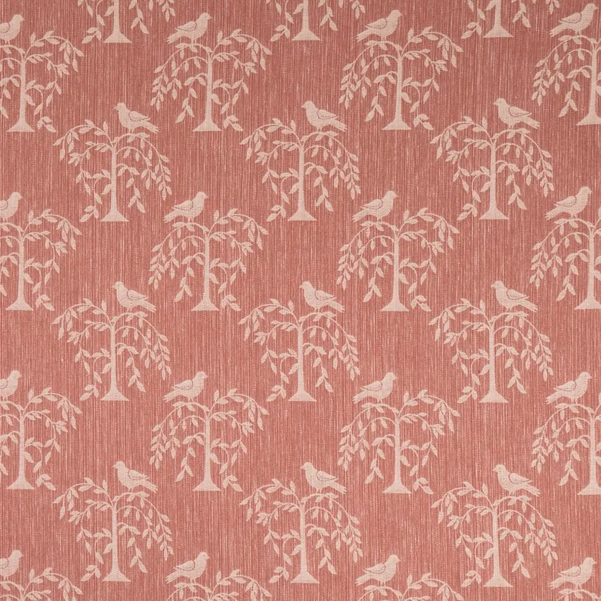 Willow Petal Pink Leaves Woven Patterns Drapery and Upholstery Fabric by the Yard