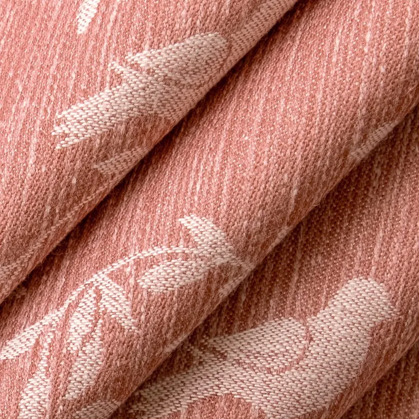Willow Petal Pink Leaves Woven Patterns Drapery and Upholstery Fabric by the Yard — Upholstery and Drapery Fabric