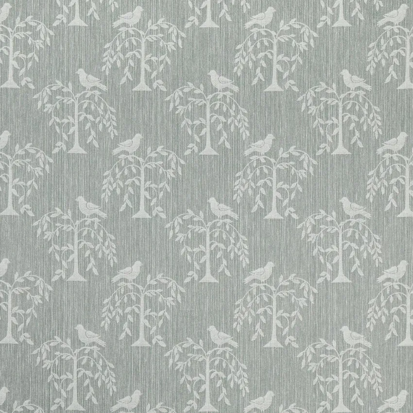 Willow Breeze Aqua & Teal Leaves Woven Patterns Drapery and Upholstery Fabric by the Yard