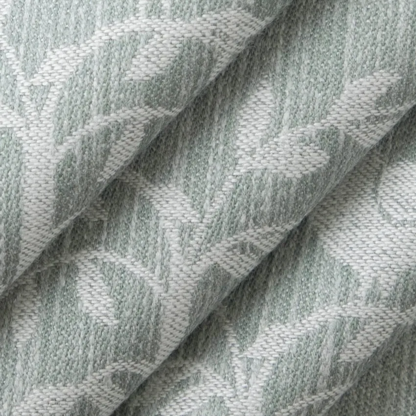 Willow Breeze Aqua & Teal Leaves Woven Patterns Drapery and Upholstery Fabric by the Yard — Upholstery and Drapery Fabric