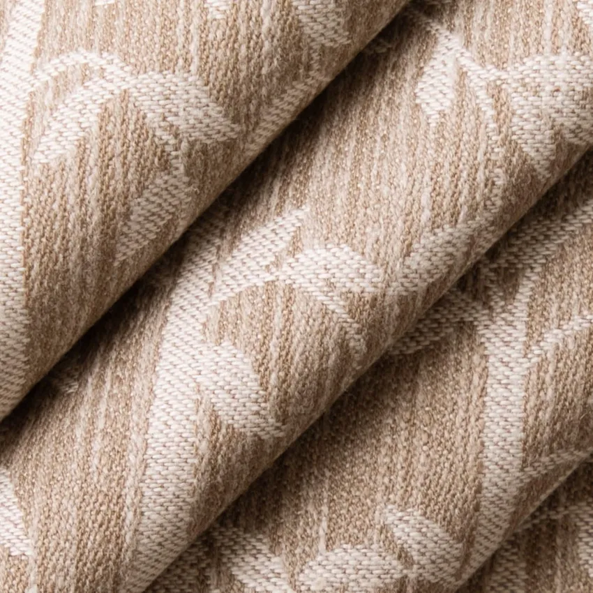 Willow Fawn Beige & Taupe Leaves Woven Patterns Drapery and Upholstery Fabric by the Yard — Upholstery and Drapery Fabric