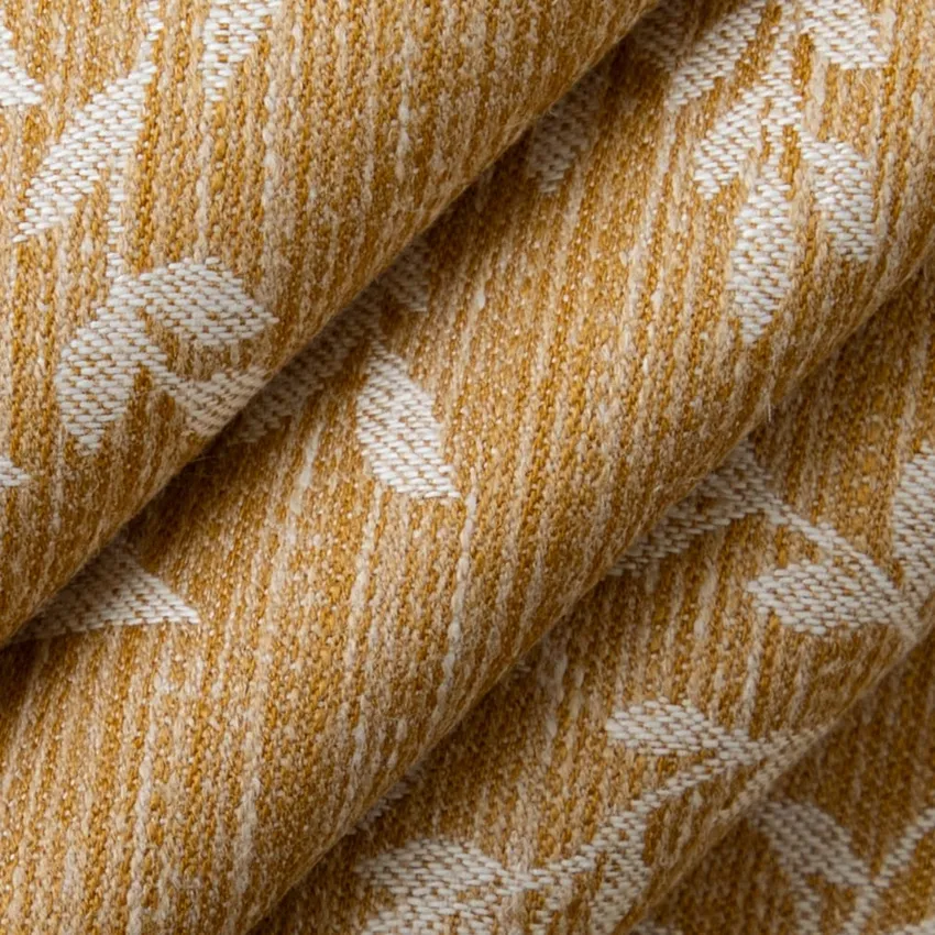 Willow Amber Gold & Yellow Leaves Woven Patterns Drapery and Upholstery Fabric by the Yard — Upholstery and Drapery Fabric