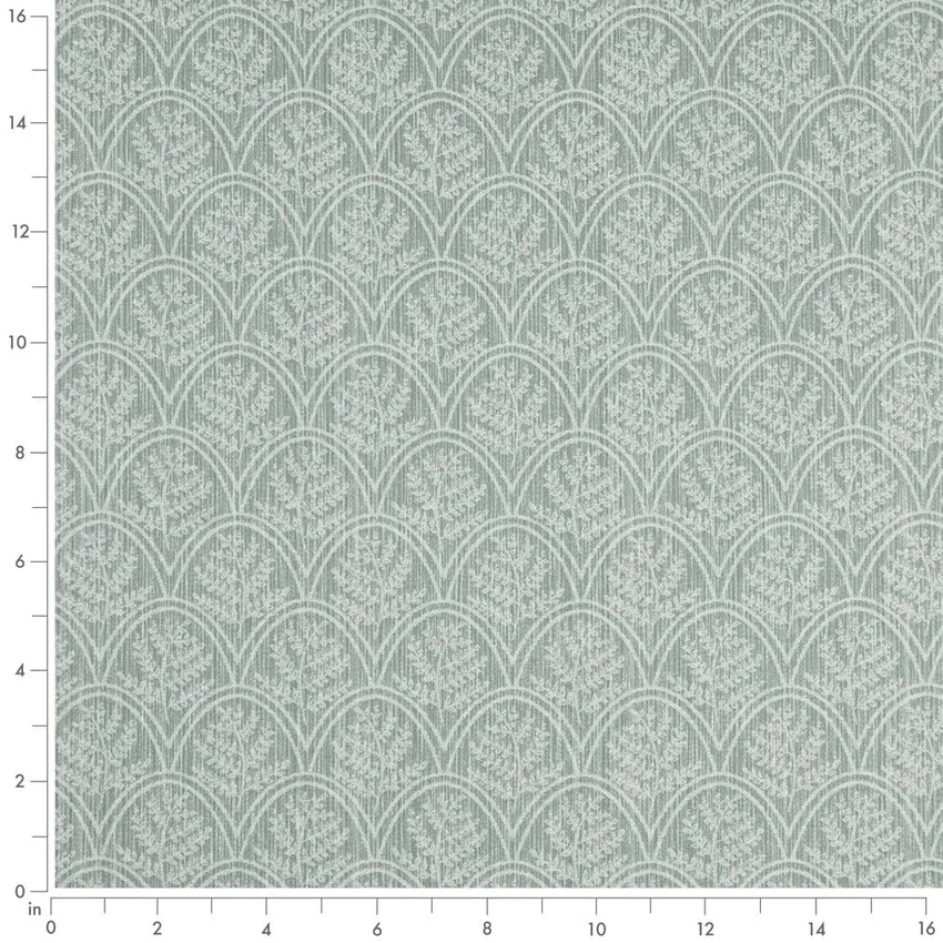 Trellis Breeze Aqua & Teal Abstract & Geometric Woven Patterns Drapery and Upholstery Fabric by the Yard — Scale in inches