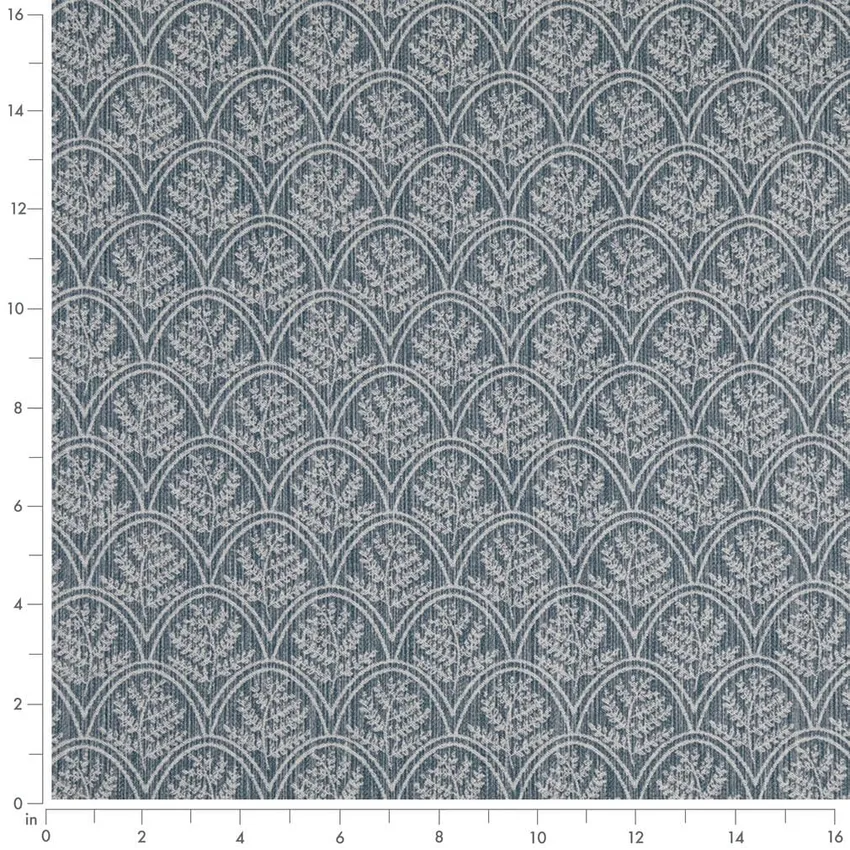 Trellis Sky Blue Abstract & Geometric Woven Patterns Drapery and Upholstery Fabric by the Yard — Scale in inches