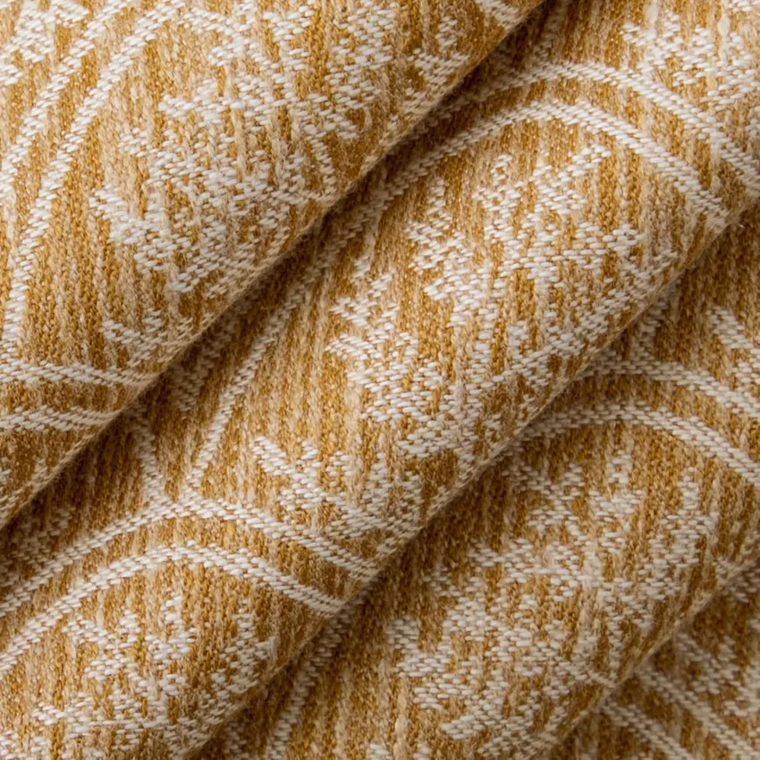 Trellis Amber Gold & Yellow Abstract & Geometric Woven Patterns Drapery and Upholstery Fabric by the Yard — Upholstery and Drapery Fabric