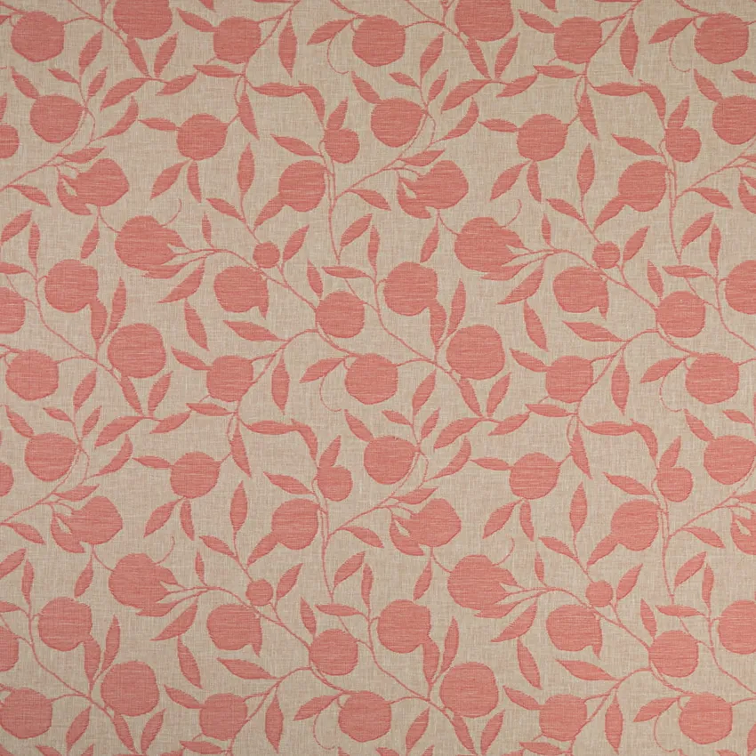 Orchard Petal Pink Leaves Woven Patterns Drapery and Upholstery Fabric by the Yard