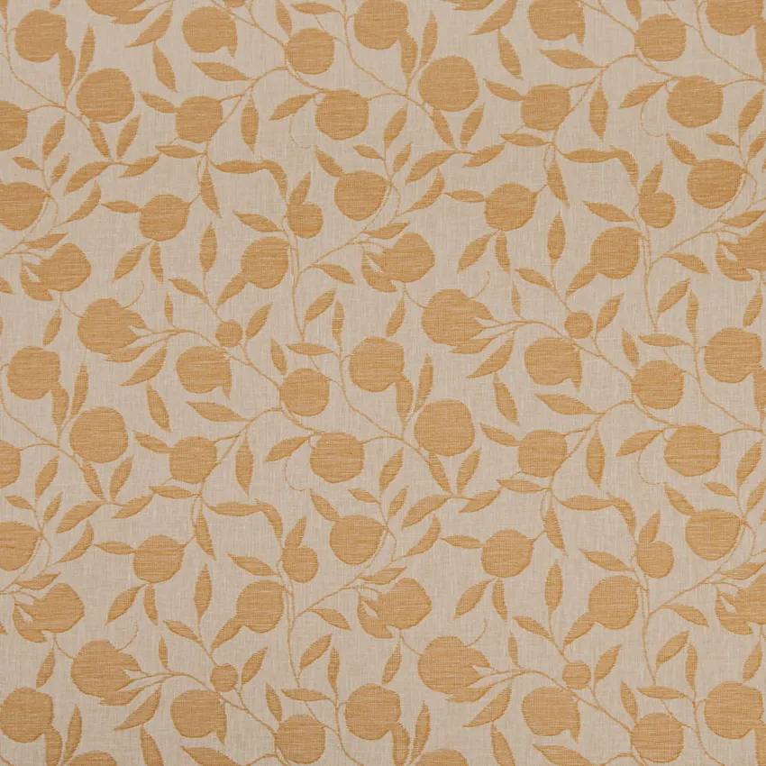 Orchard Amber Gold & Yellow Leaves Woven Patterns Drapery and Upholstery Fabric by the Yard