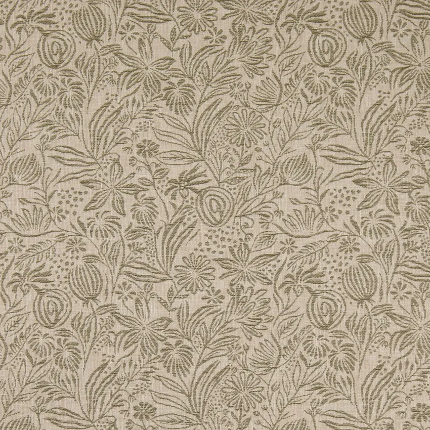 Grove Fern Green Floral Woven Patterns Drapery and Upholstery Fabric by the Yard