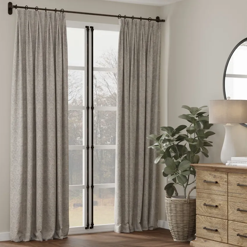 Grove Sky Blue Floral Woven Patterns Drapery and Upholstery Fabric by the Yard — Fabric as drapery