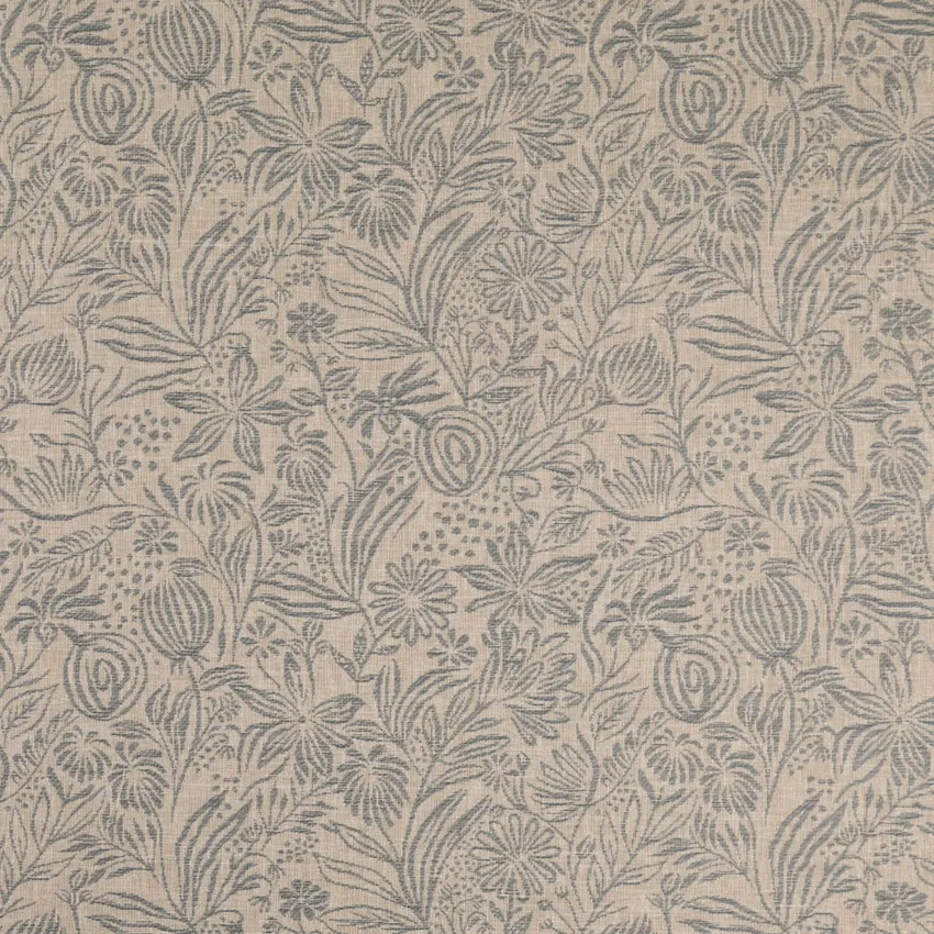 Grove Sky Blue Floral Woven Patterns Drapery and Upholstery Fabric by the Yard