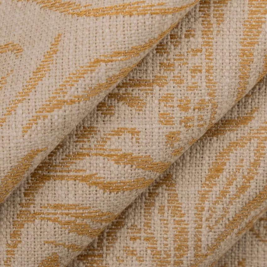 Grove Amber Gold & Yellow Floral Woven Patterns Drapery and Upholstery Fabric by the Yard — Upholstery and Drapery Fabric