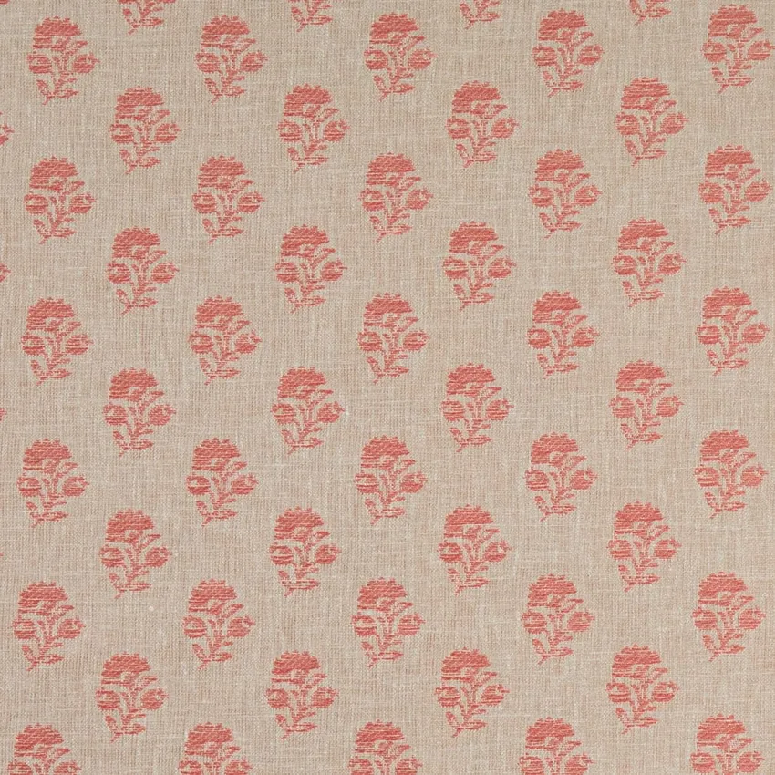 Posy Petal Pink Floral Woven Patterns Drapery and Upholstery Fabric by the Yard