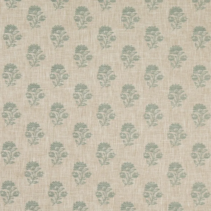 Posy Breeze Aqua & Teal Floral Woven Patterns Drapery and Upholstery Fabric by the Yard