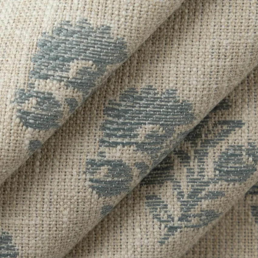 Posy Sky Blue Floral Woven Patterns Drapery and Upholstery Fabric by the Yard — Upholstery and Drapery Fabric