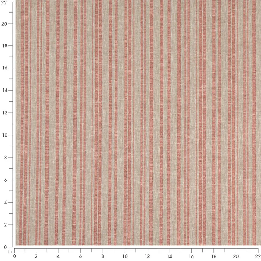 Hearth Petal Pink Stripe Woven Patterns Drapery and Upholstery Fabric by the Yard — Scale in inches