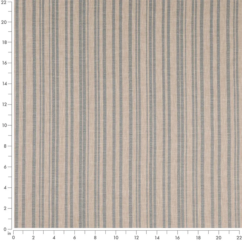 Hearth Sky Blue Stripe Woven Patterns Drapery and Upholstery Fabric by the Yard — Scale in inches