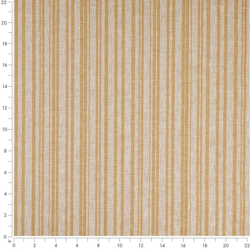 Hearth Amber Gold & Yellow Stripe Woven Patterns Drapery and Upholstery Fabric by the Yard — Scale in inches