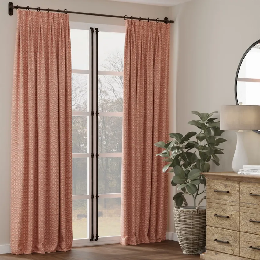 Ditsy Petal Pink Abstract & Geometric Woven Patterns Drapery and Upholstery Fabric by the Yard — Fabric as drapery
