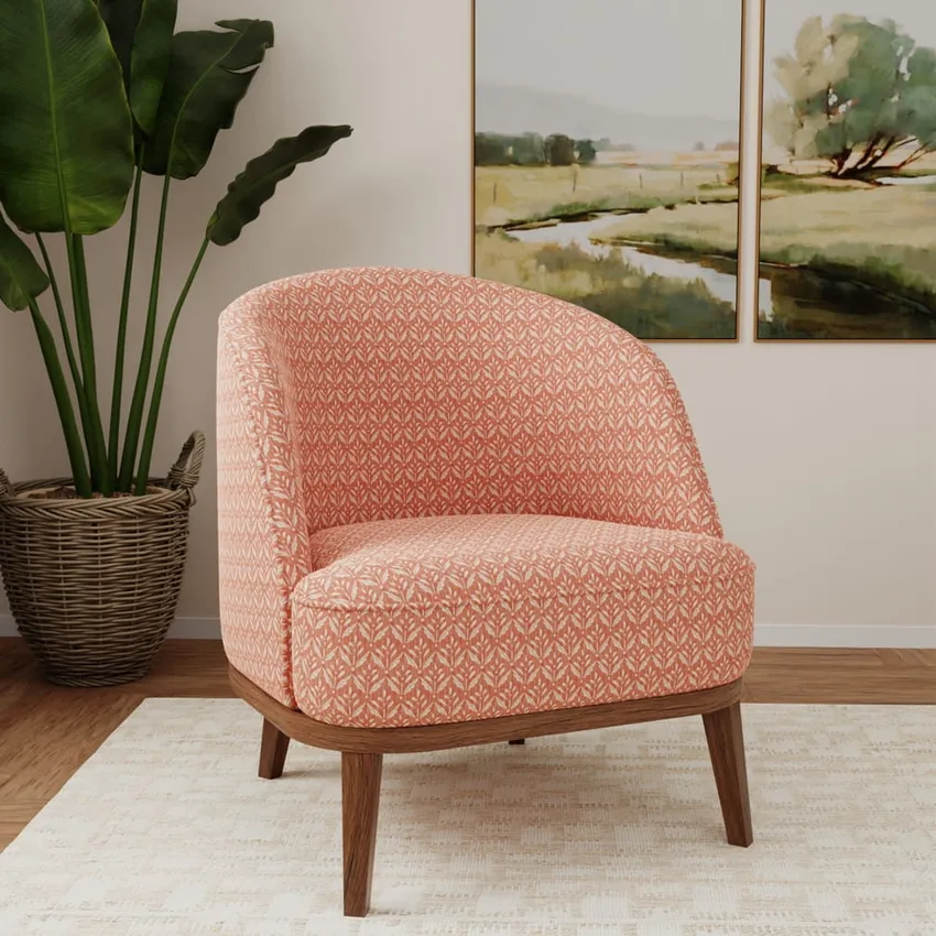 Ditsy Petal Pink Abstract & Geometric Woven Patterns Drapery and Upholstery Fabric by the Yard — Fabric on furniture