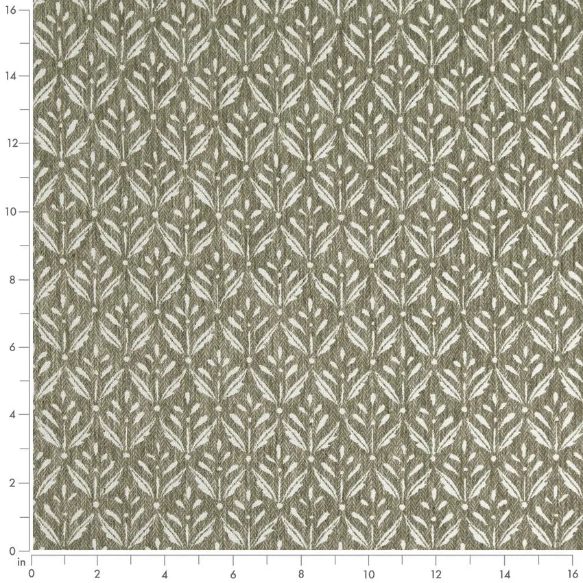 Ditsy Fern Green Abstract & Geometric Woven Patterns Drapery and Upholstery Fabric by the Yard — Scale in inches