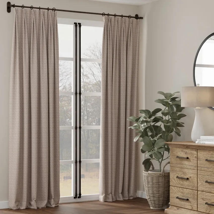 Ditsy Fawn Beige & Taupe Abstract & Geometric Woven Patterns Drapery and Upholstery Fabric by the Yard — Fabric as drapery