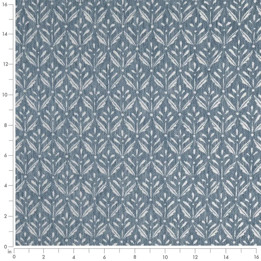 Ditsy Sky Blue Abstract & Geometric Woven Patterns Drapery and Upholstery Fabric by the Yard — Scale in inches