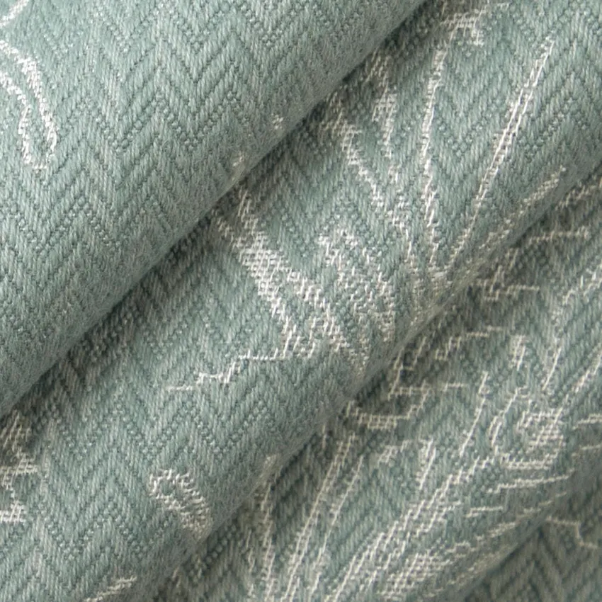 Briar Breeze Aqua & Teal Floral Woven Patterns Drapery and Upholstery Fabric by the Yard — Upholstery and Drapery Fabric