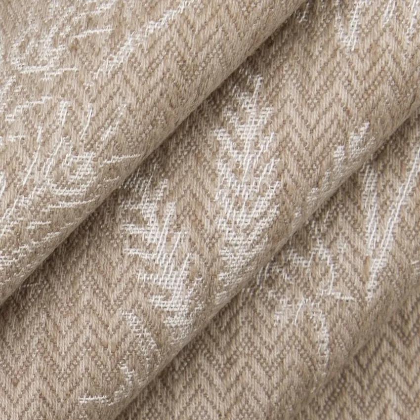 Briar Fawn Beige & Taupe Floral Woven Patterns Drapery and Upholstery Fabric by the Yard — Upholstery and Drapery Fabric
