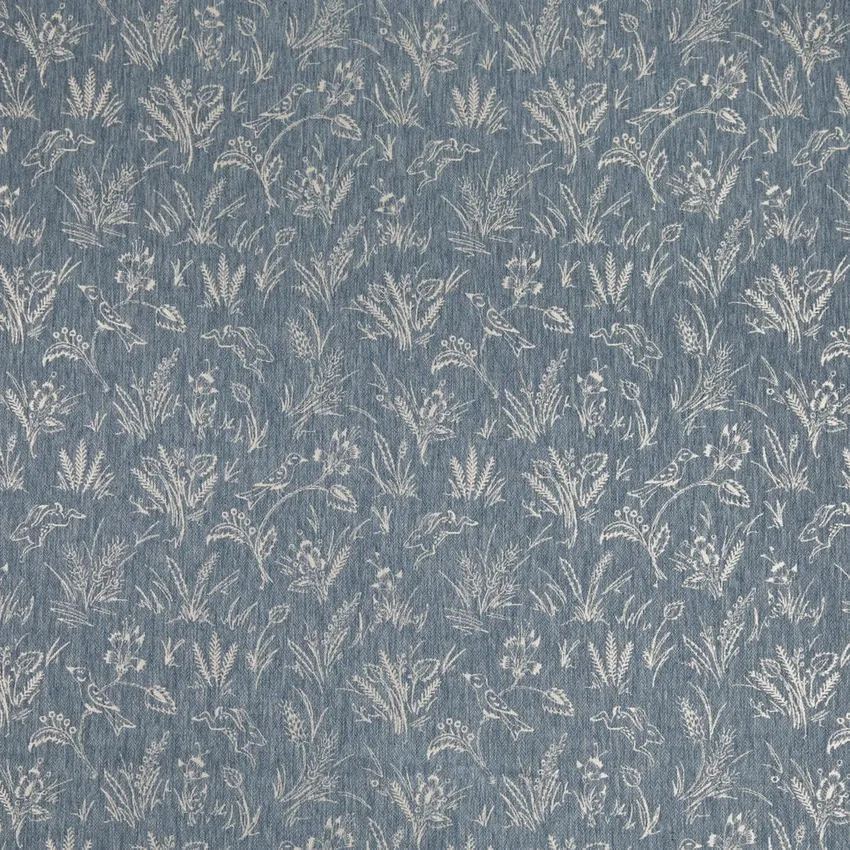 Briar Sky Blue Floral Woven Patterns Drapery and Upholstery Fabric by the Yard