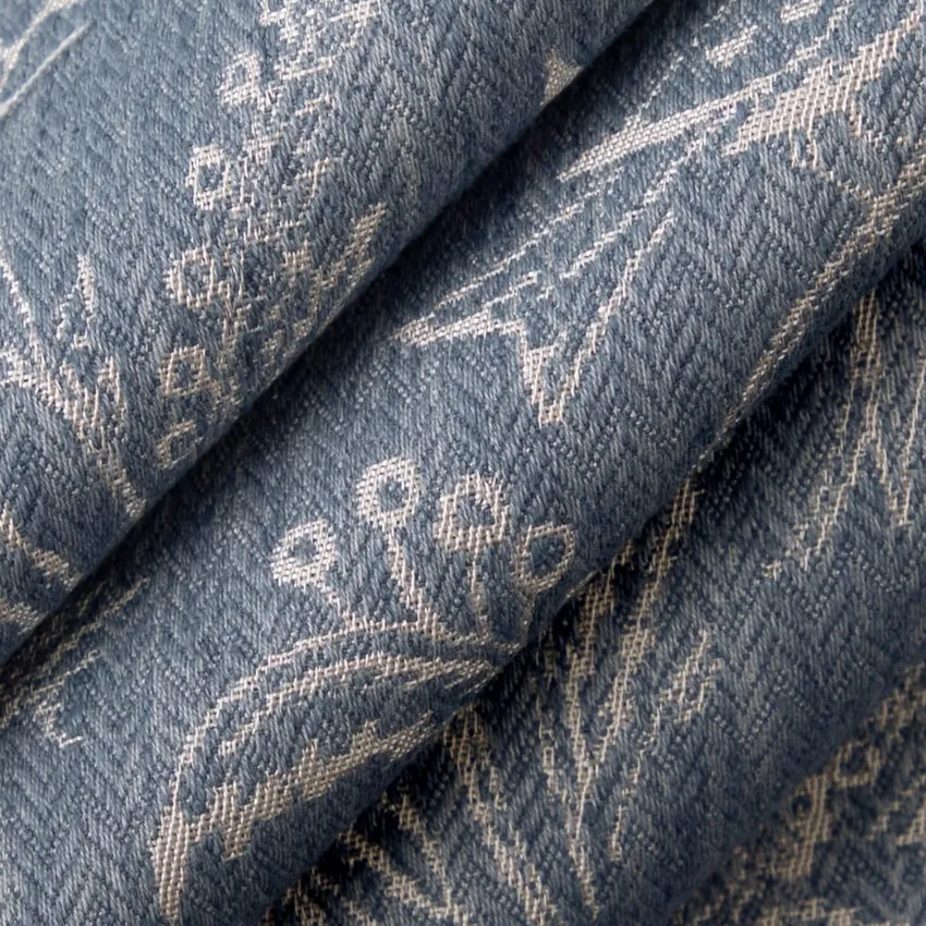 Briar Sky Blue Floral Woven Patterns Drapery and Upholstery Fabric by the Yard — Upholstery and Drapery Fabric