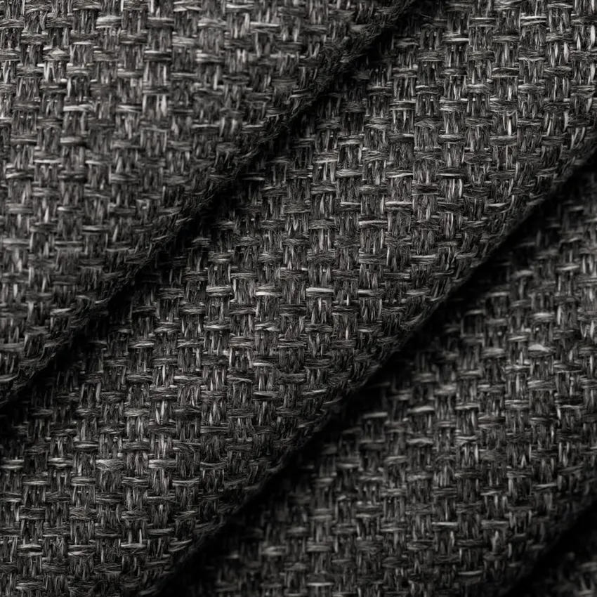 Charcoal Grey & Silver Plain & Solid Tweed & Textures Upholstery Fabric by the Yard — Upholstery Fabric