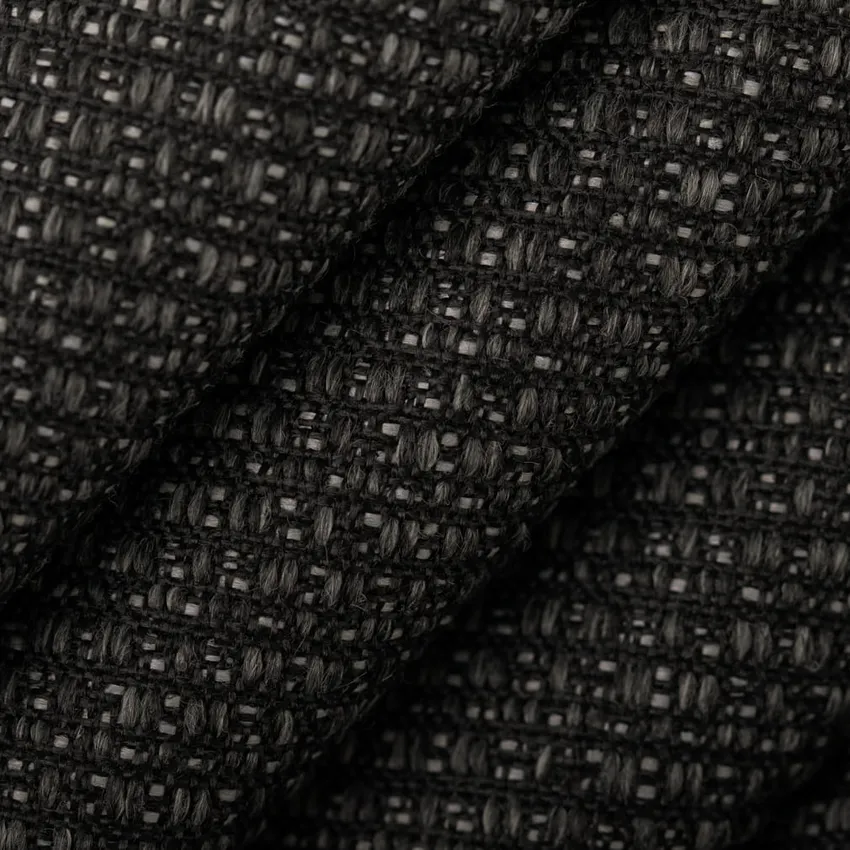 Onyx Black Plain & Solid Tweed & Textures Upholstery Fabric by the Yard — Upholstery Fabric