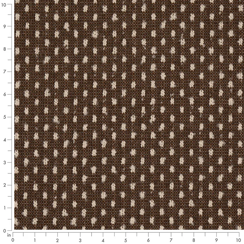 Coffee Brown Abstract & Geometric Woven Patterns Upholstery Fabric by the Yard — Scale in inches