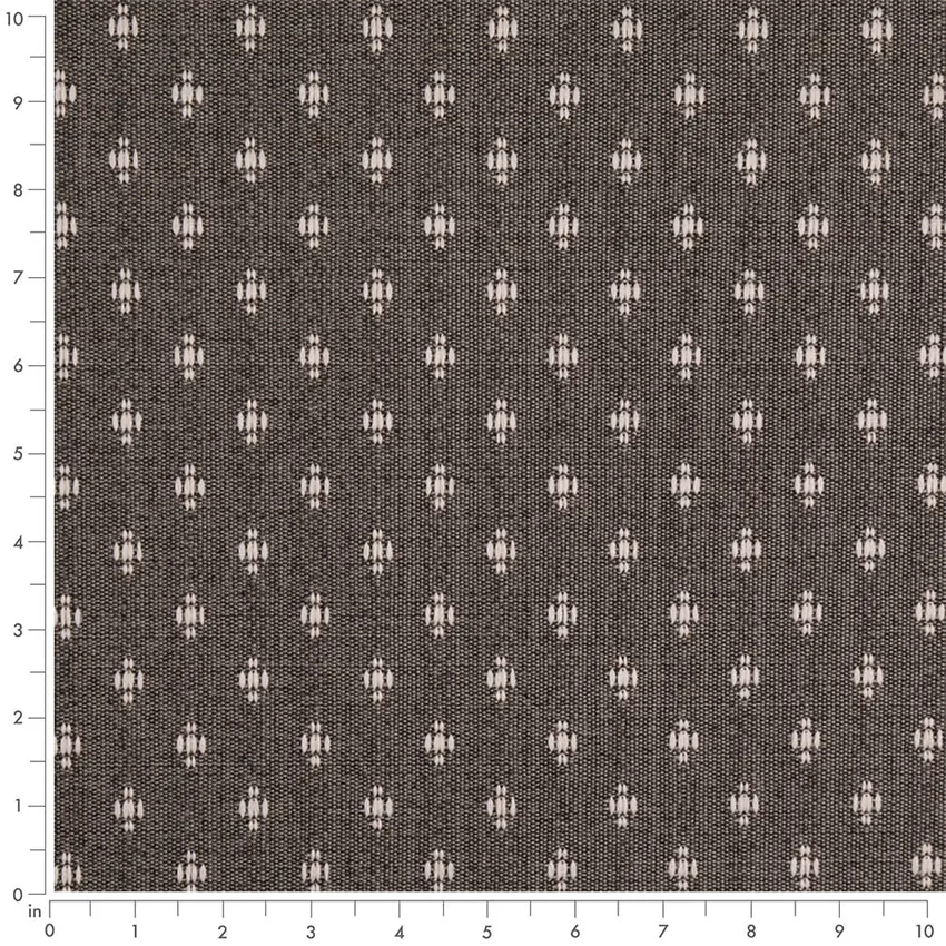 Pewter Grey & Silver Abstract & Geometric Woven Patterns Upholstery Fabric by the Yard — Scale in inches
