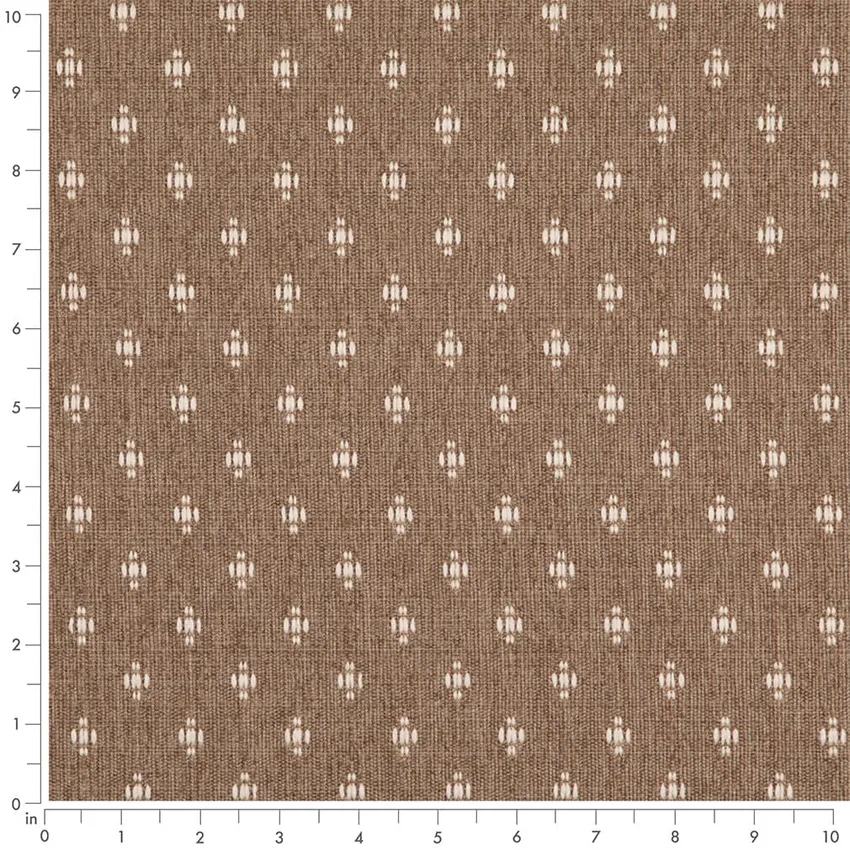 Khaki Brown Abstract & Geometric Woven Patterns Upholstery Fabric by the Yard — Scale in inches