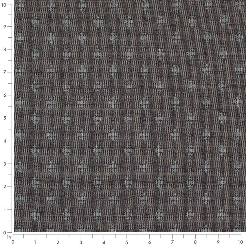 Denim Blue Abstract & Geometric Woven Patterns Upholstery Fabric by the Yard — Scale in inches