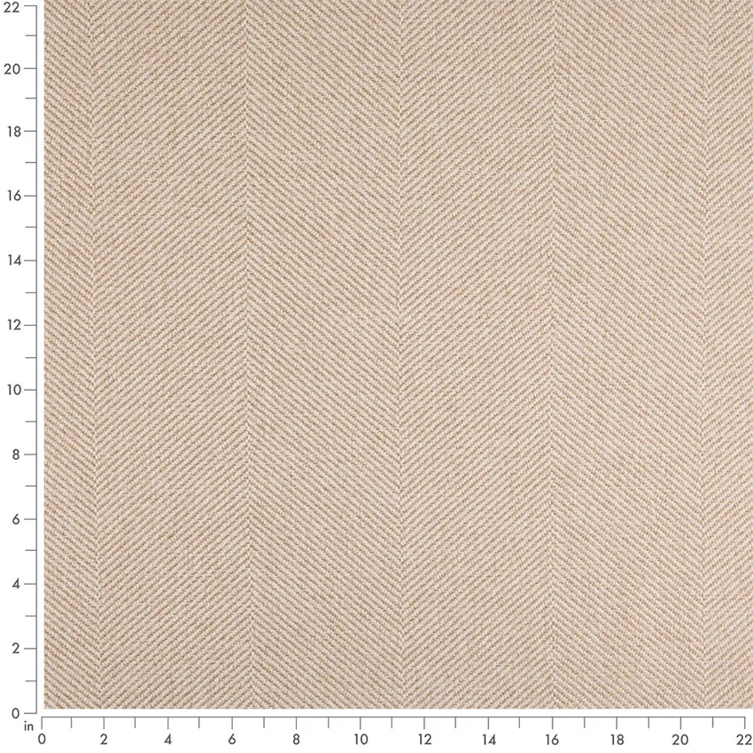 Oat Beige & Taupe Herringbone & Chevron Woven Patterns Upholstery Fabric by the Yard — Scale in inches