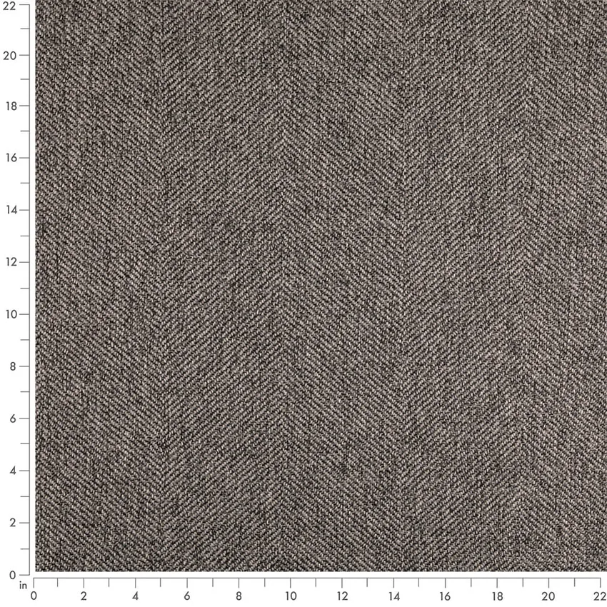 Gravel Grey & Silver Herringbone & Chevron Woven Patterns Upholstery Fabric by the Yard — Scale in inches