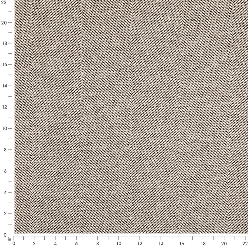 Smoke Grey & Silver Herringbone & Chevron Woven Patterns Upholstery Fabric by the Yard — Scale in inches