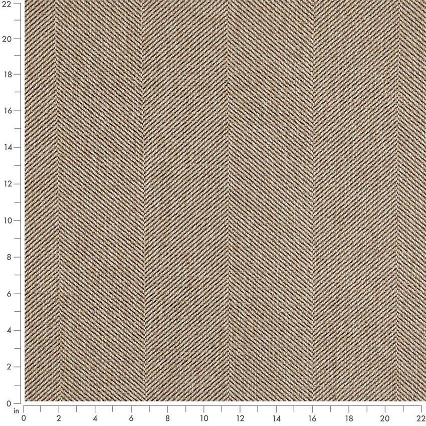 Cadet Blue Herringbone & Chevron Woven Patterns Upholstery Fabric by the Yard — Scale in inches
