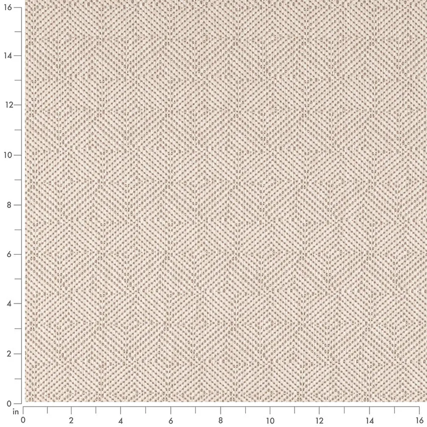 Bone Beige & Taupe Abstract & Geometric Woven Patterns Upholstery Fabric by the Yard — Scale in inches