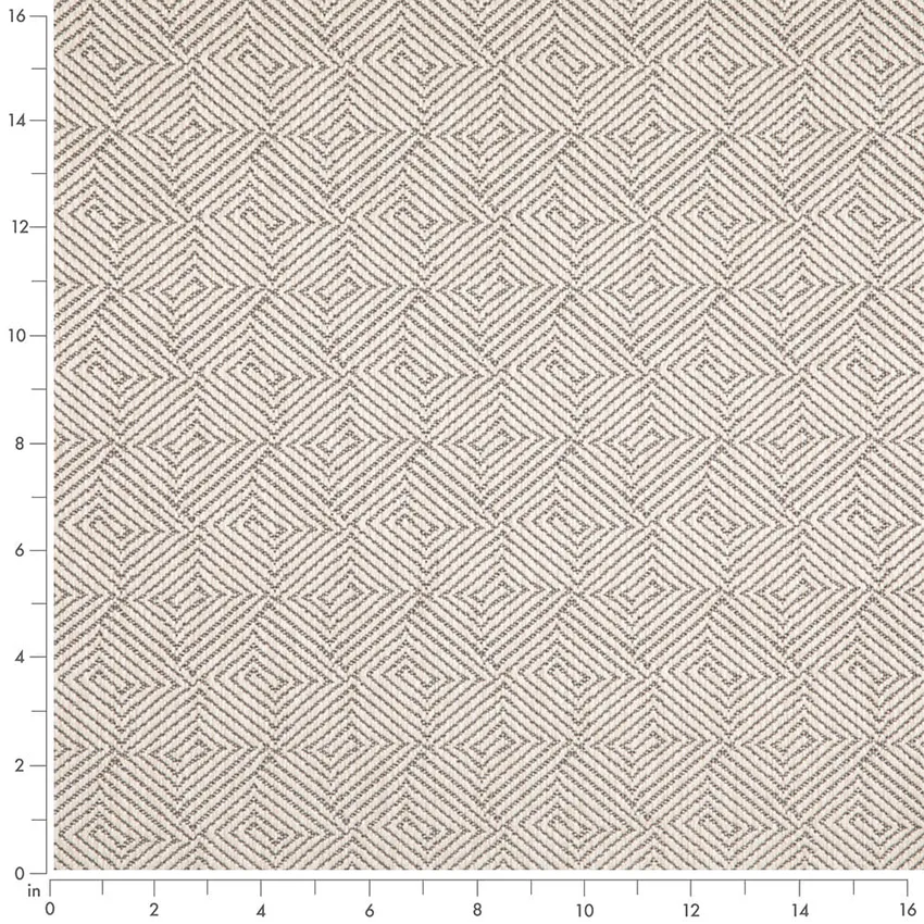 Stone Grey & Silver Abstract & Geometric Woven Patterns Upholstery Fabric by the Yard — Scale in inches