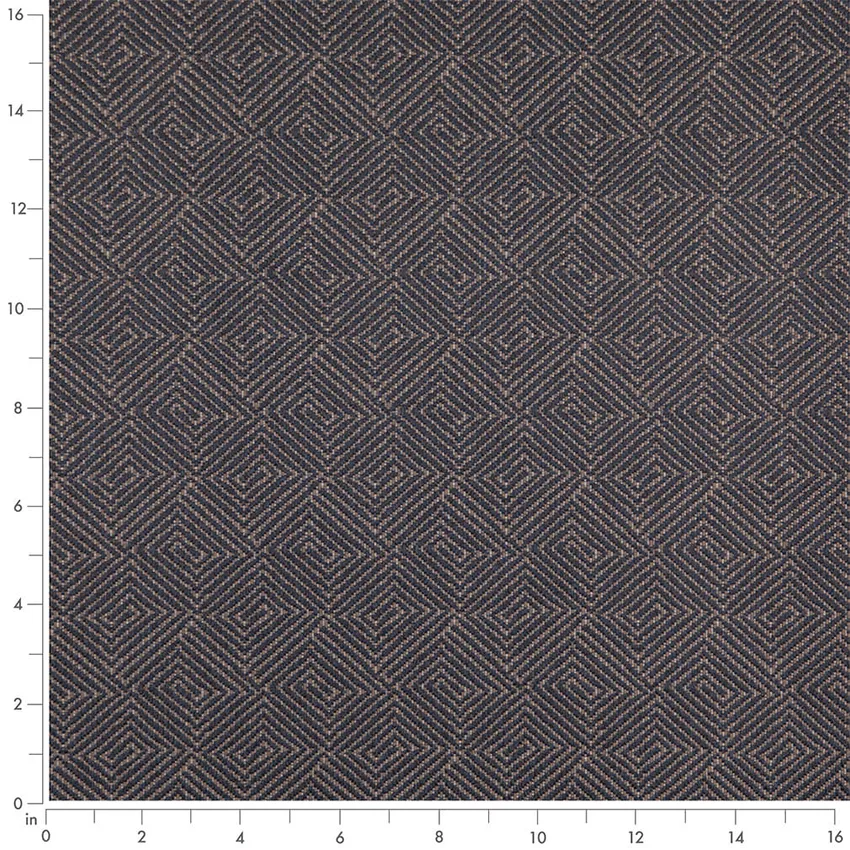 Harbor Blue Abstract & Geometric Woven Patterns Upholstery Fabric by the Yard — Scale in inches