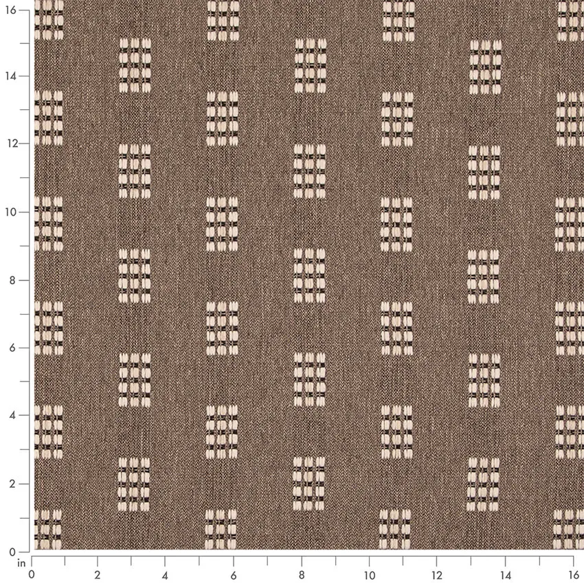 Mushroom Brown Abstract & Geometric Woven Patterns Upholstery Fabric by the Yard — Scale in inches